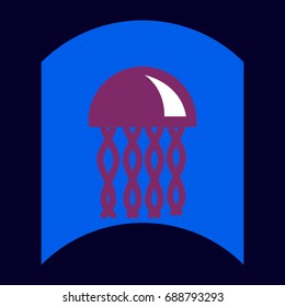 flat vector icon design collection jellyfish silhouette