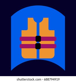 flat vector icon design collection life vest