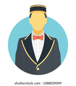 
Flat vector icon design of a concierge
