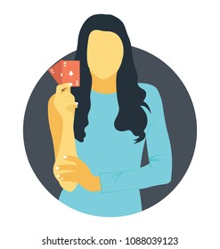 
Flat vector icon design of a croupier
