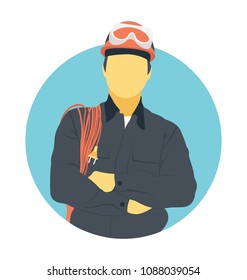 
Flat vector icon design of an electrician
