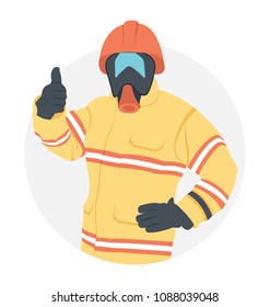 
Flat vector icon design of a firefighter

