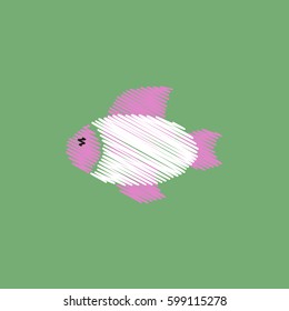 flat vector icon design fish