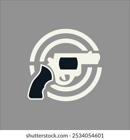 vetor plano ícone design de arma com design simples e minimalista