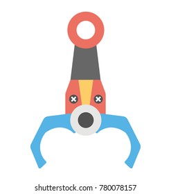 Flat vector icon design of industrial robotic arm