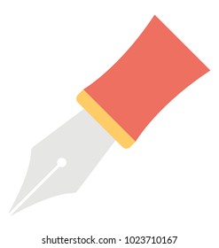 
Flat vector icon design of an ink pen nib
