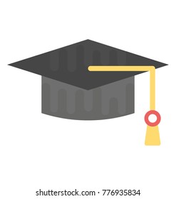 Flat vector icon design of a mortarboard