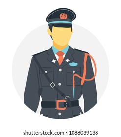 
Flat vector icon design of policeman

