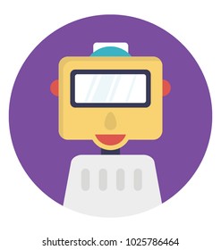 Flat vector icon design of a robot