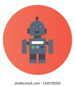 Flat vector icon design of a robot.