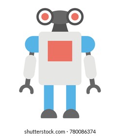 Flat vector icon design of a robot