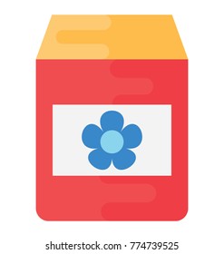 Flat vector icon design of a rose jelly