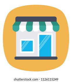 flat vector icon design of a shopping store