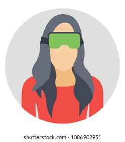 
Flat vector icon design of smart glasses symbolic of virtual reality environment
