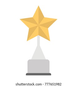 
Flat vector icon design of a star trophy
