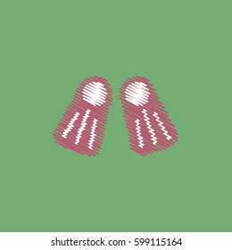 flat vector icon design underwater flippers
