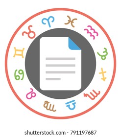 Flat vector icon design of updated horoscope information
