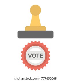 
Flat vector icon design of vote stamp symbol, a stamp with stamp pad
