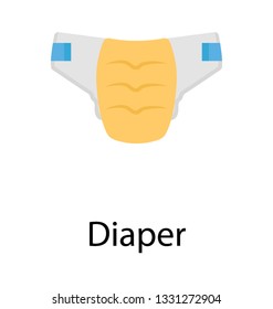 Flat vector icon of diaper.
