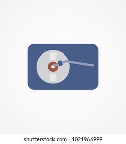 Flat Vector Icon Of DJ Cassette.