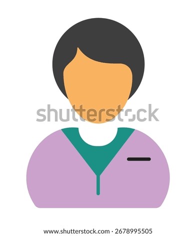 A flat vector icon of a doctor or nurse in scrubs. This minimalist avatar is ideal for medical websites, healthcare apps, and user profiles. A modern graphic for any professional healthcare concept.
