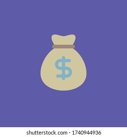 Flat vector icon of dollar bag