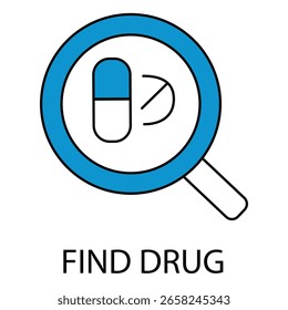 Ícone De Vetor Plano Da Ferramenta De Pesquisa De Drogas