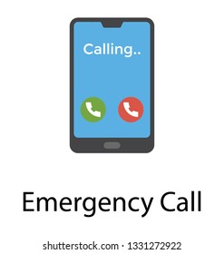 Flat vector icon of emergency call.