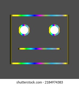 flat vector icon emote with colorful lines