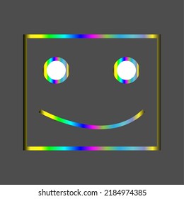 flat vector icon emote with colorful lines