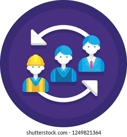 Flat vector icon of employee career advancement illustration