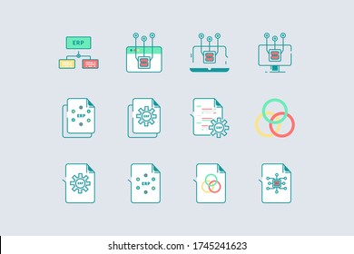 Flat Vector Icon of Enterprise Resource Planning