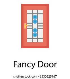 Flat vector icon of fancy door.