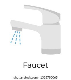 Flat vector icon of faucet