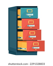 Flat vector icon of files storage cabinet icon isolated