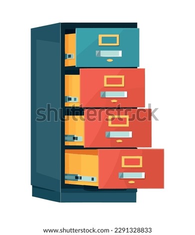 Flat vector icon of files storage cabinet icon isolated
