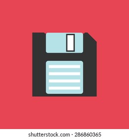 Flat vector icon of Floppy Disk for Mobile & Computer