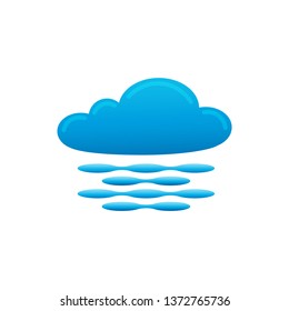 Flat vector icon of foggy day isolated on white background. Modern design of weather sign for mobile app.