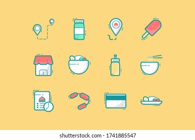 Icono vector plano de la comida