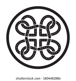 Flat vector icon fours soft pretzel bread with sprinkles salt for apps or websites