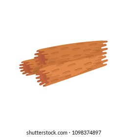 Flat vector icon of freshly baked waffle rolls. Delicious snack. Decorative element for product packaging, menu or poster