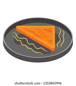 Flat vector icon of fried sandwich.