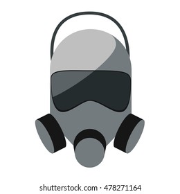flat vector icon of gas mask isolated on white background