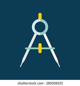 Flat vector icon of Geometry Compass for Mobile & Computer