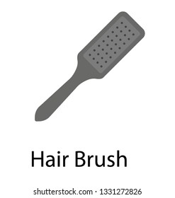 Flat vector icon of hair brush.