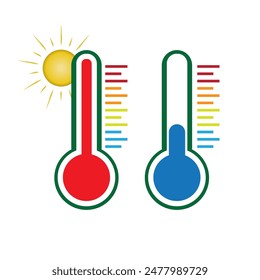 flat vector icon of heat and cold measuring equipment