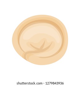 Flat vector icon of homemade pelmen. Traditional Russian dumpling. Culinary theme