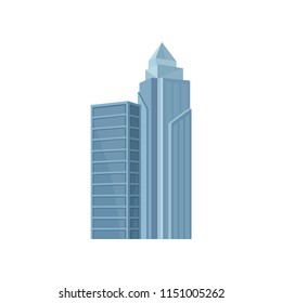 Flat vector icon of Hong Kong skyscraper. Modern Chinese building. Architecture theme. Element for poster or banner