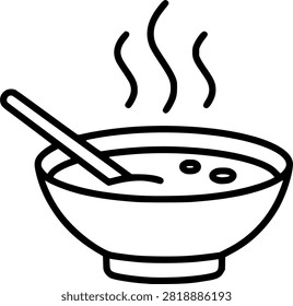 Flat vector icon of hot soup bowl