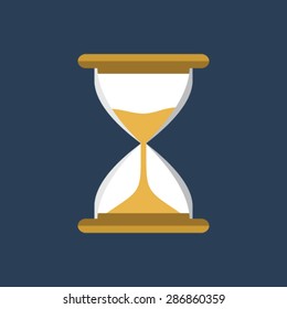 Flat Vector Icon Of Hour Glass For Mobile & Computer